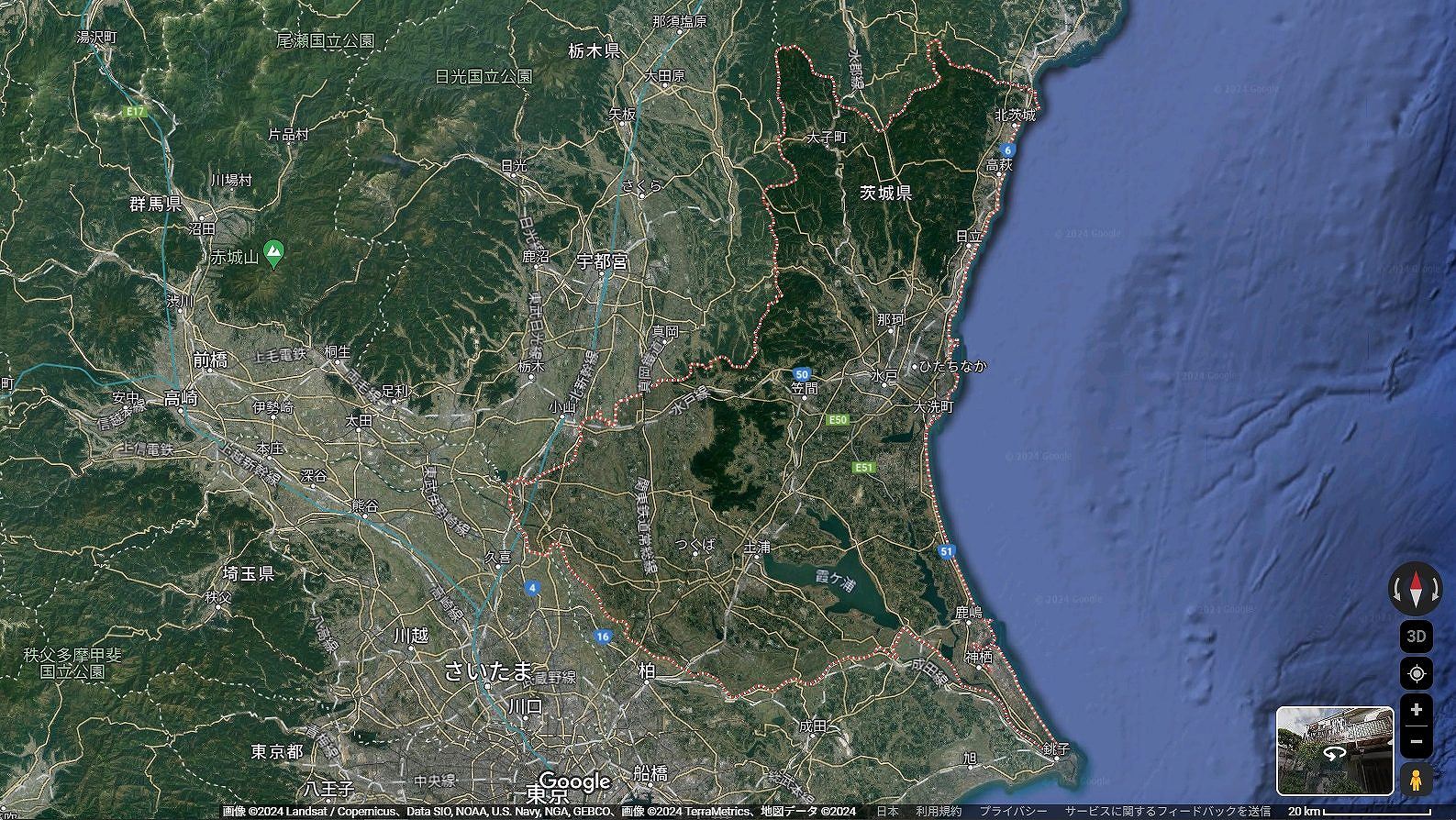 茨城県      の地図